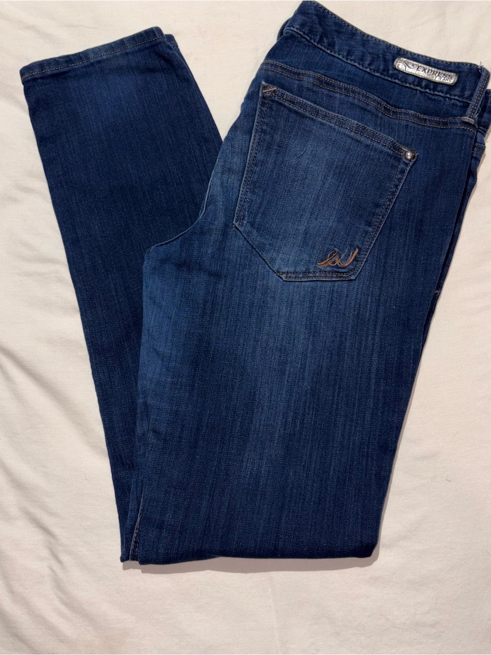 Express Women's Straight Leg Jeans in Deep Indigo